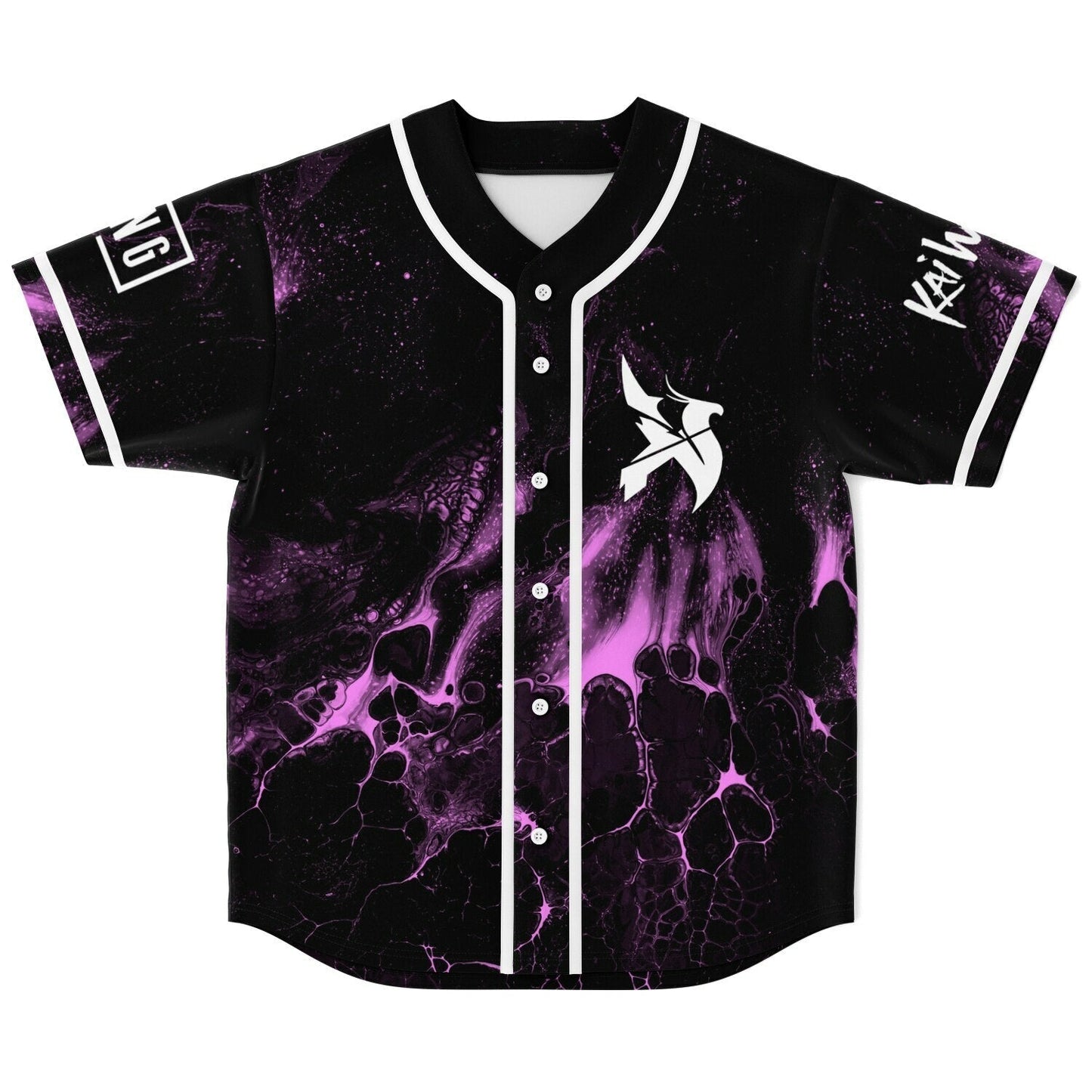 Kai Wachi Black Purple Liquid Rave Baseball Jersey