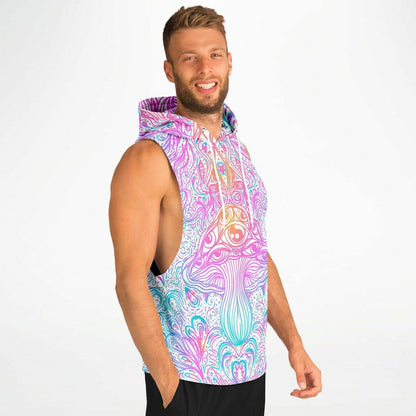Active Mushroom Fashion Drop Armhole Hoodie