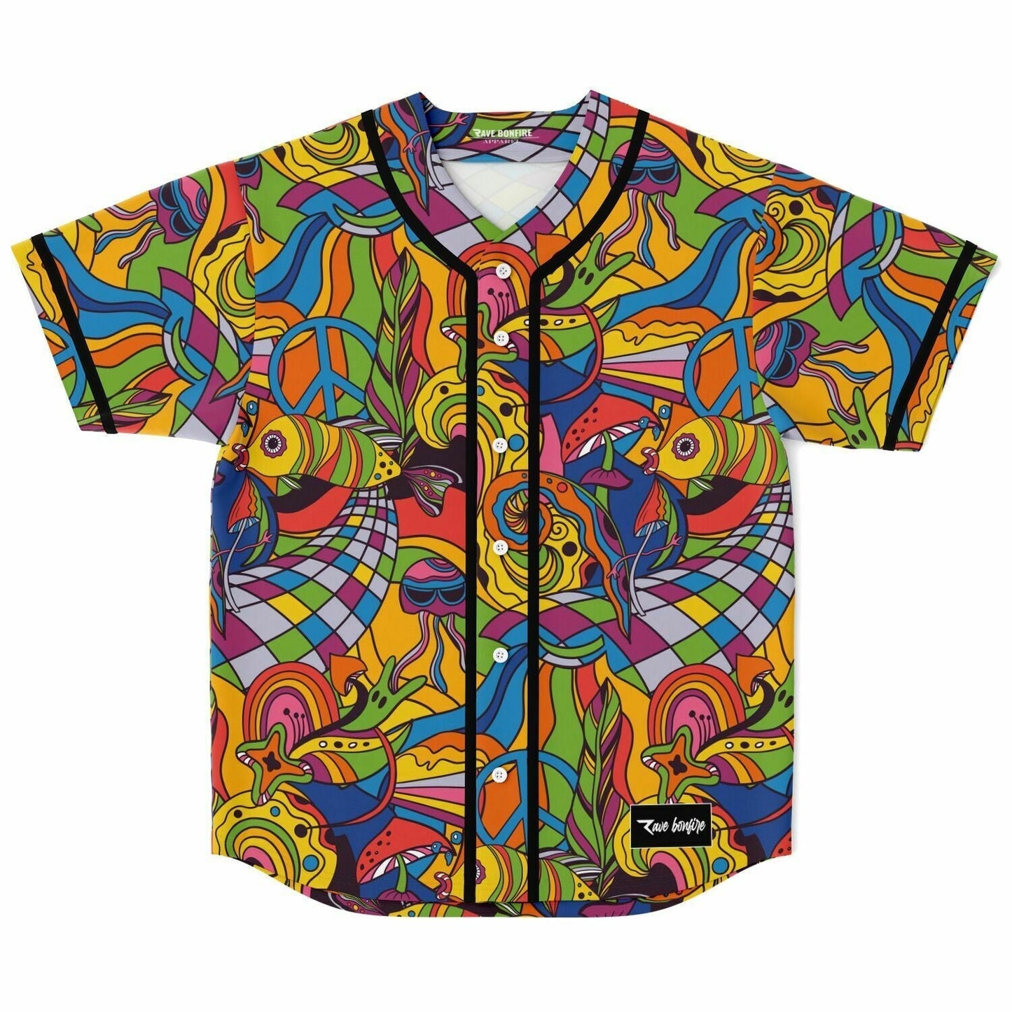 Rainbow — 60S Psychedelic Rave Baseball Jersey