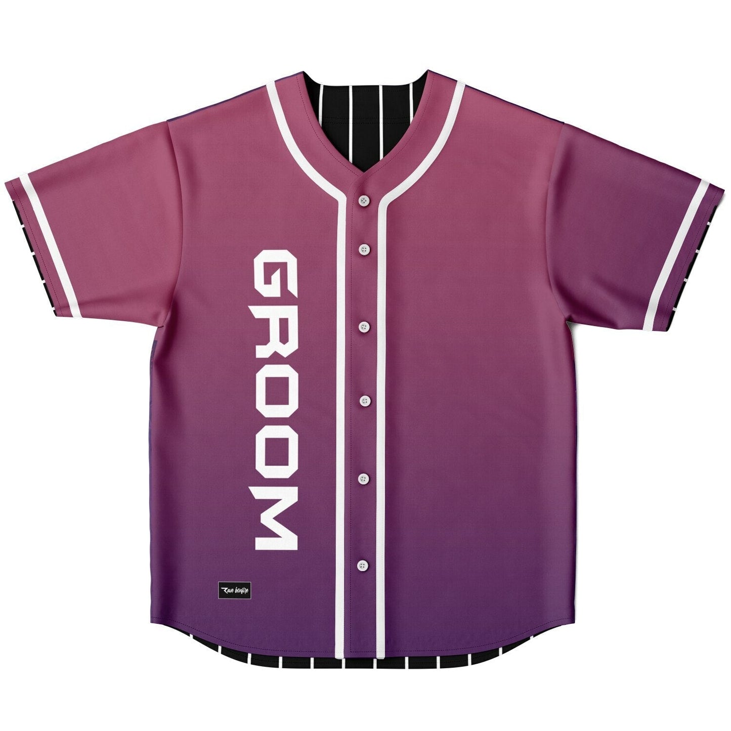 Black Pinstripe Groom Reversible Baseball Jersey