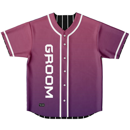 Black Pinstripe Groom Reversible Baseball Jersey