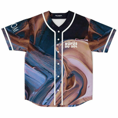 RÜFÜS DU SOL Black Liquid Marble Rave Baseball Jersey