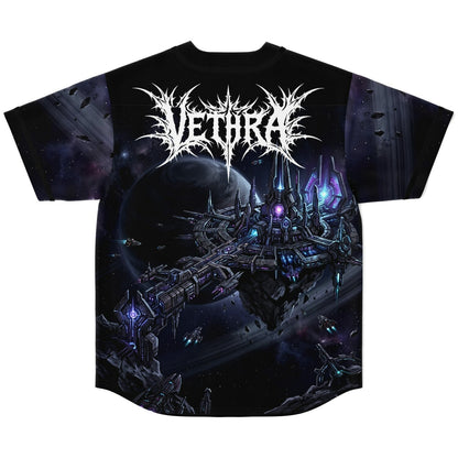 VETHRA Black Deep Sci Fi Rave Baseball Jersey