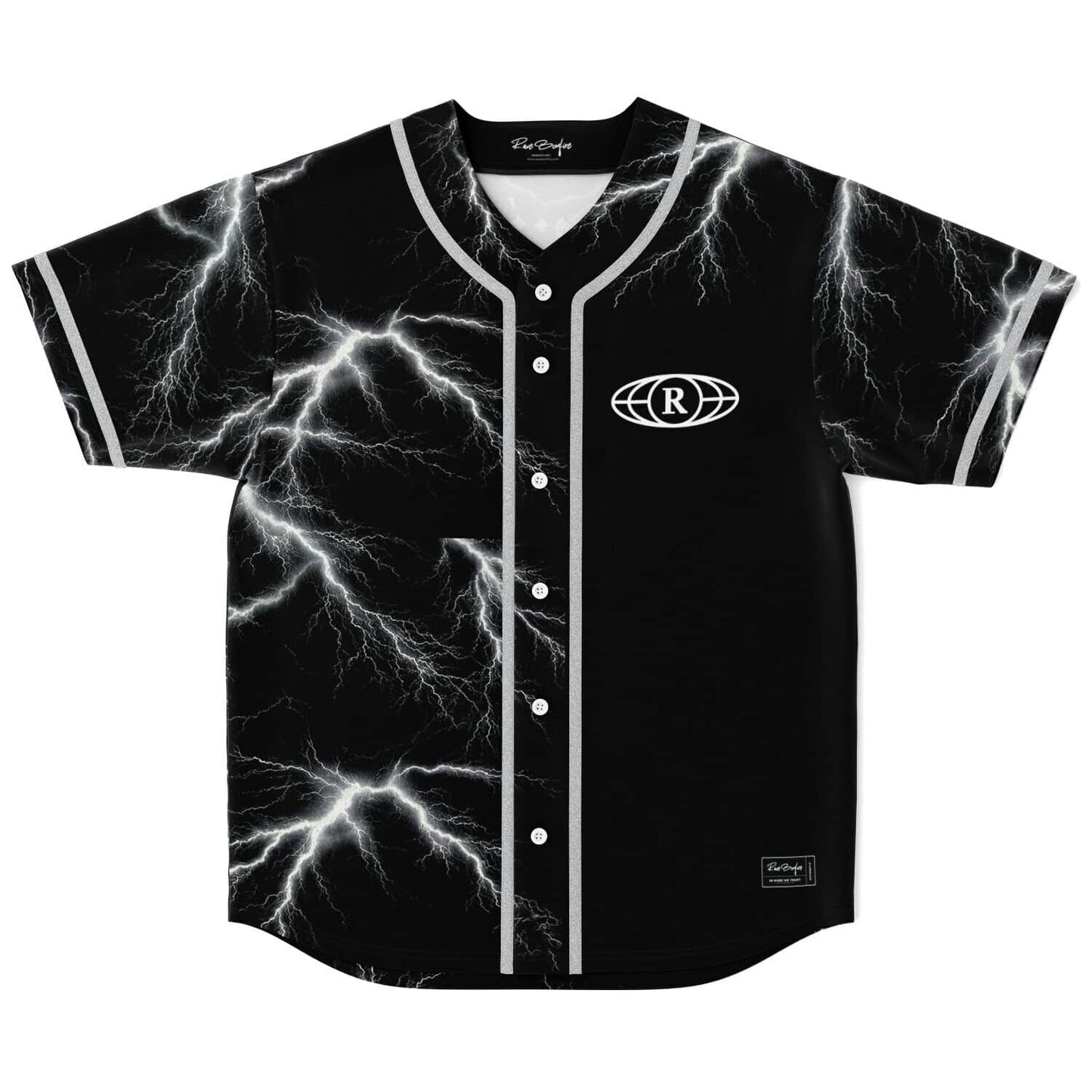 Black Electric Lightning Rave Baseball Jersey