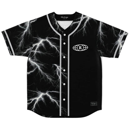 Black Electric Lightning Rave Baseball Jersey