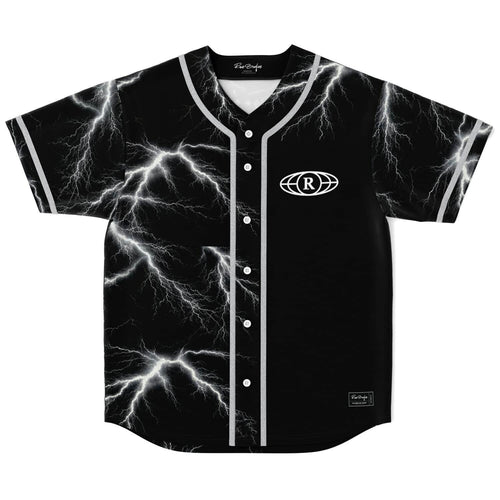 Black Electric Lightning Rave Baseball Jersey
