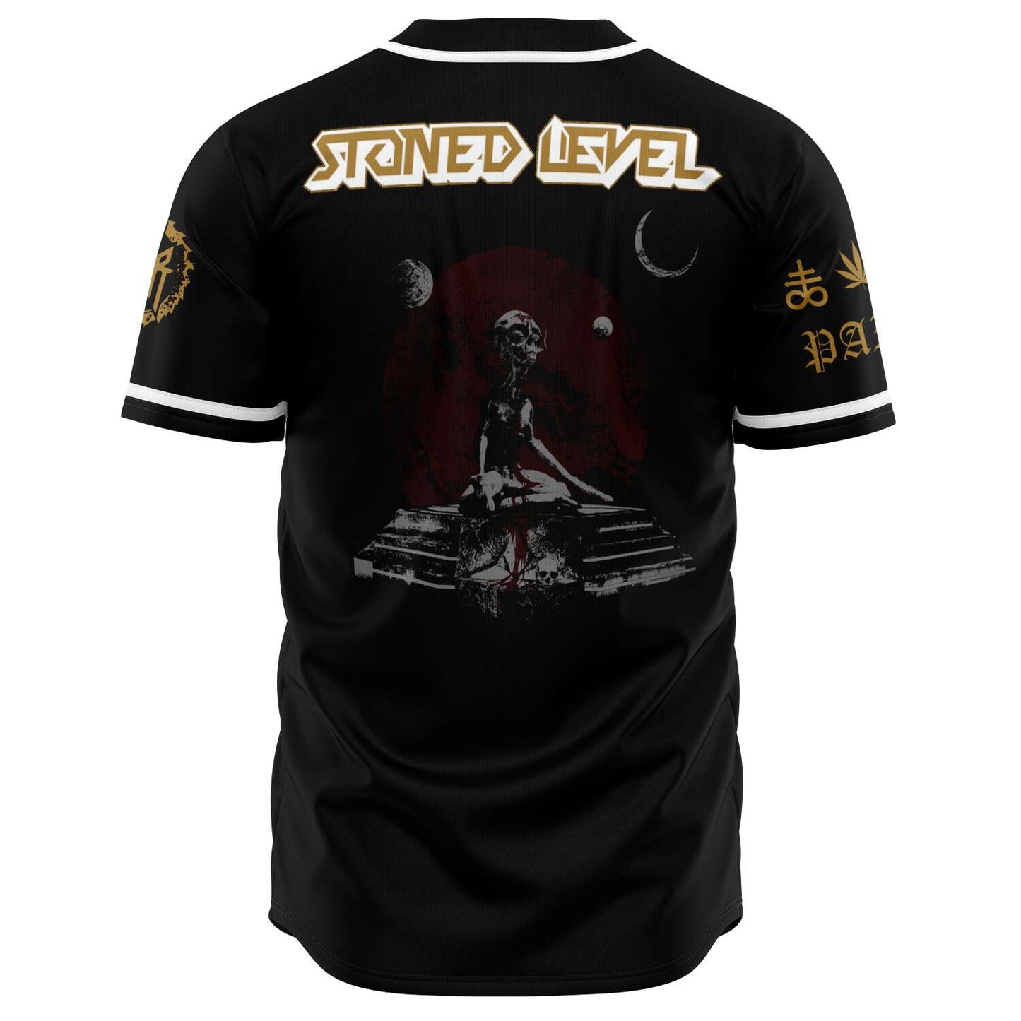 Black Meditating Alien Rave Baseball Jersey