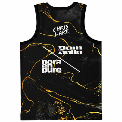 John Summit Black Abstract Gold Rave Basketball Jersey