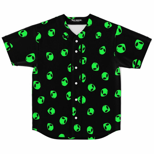 Black Repeating Cartoon Rave Baseball Jersey