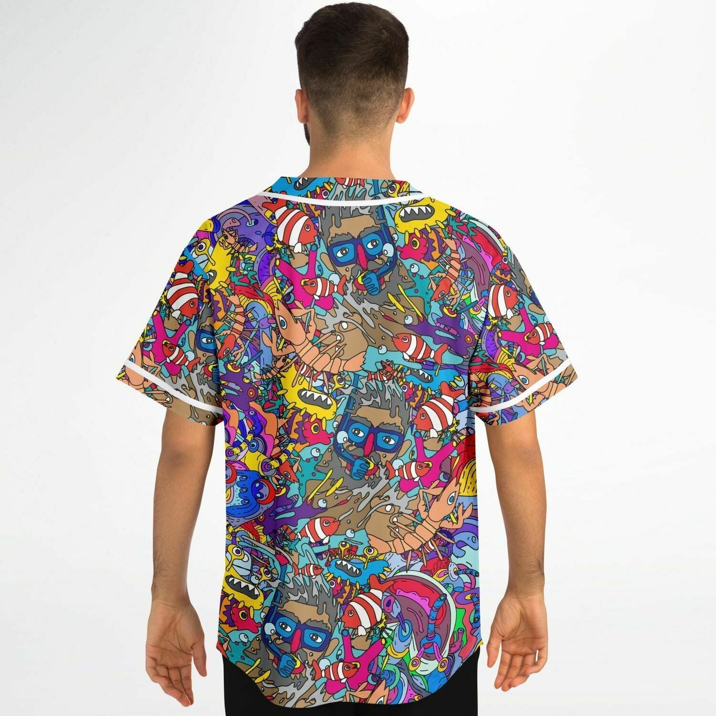 Grey Dense Doodle Rave Baseball Jersey