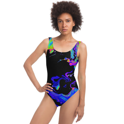 Black Oil Slick Rave Swimsuit