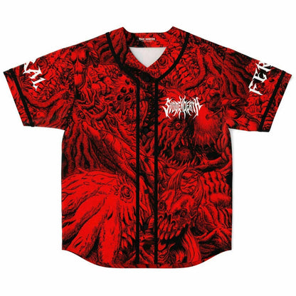 SVDDEN DEATH Red Black Dense Horror Rave Baseball Jersey