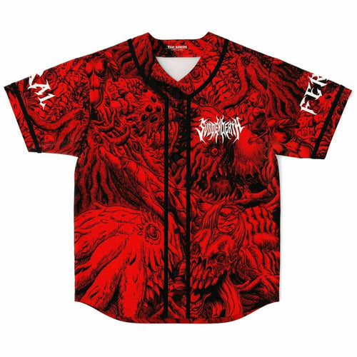 SVDDEN DEATH Red Black Dense Horror Rave Baseball Jersey