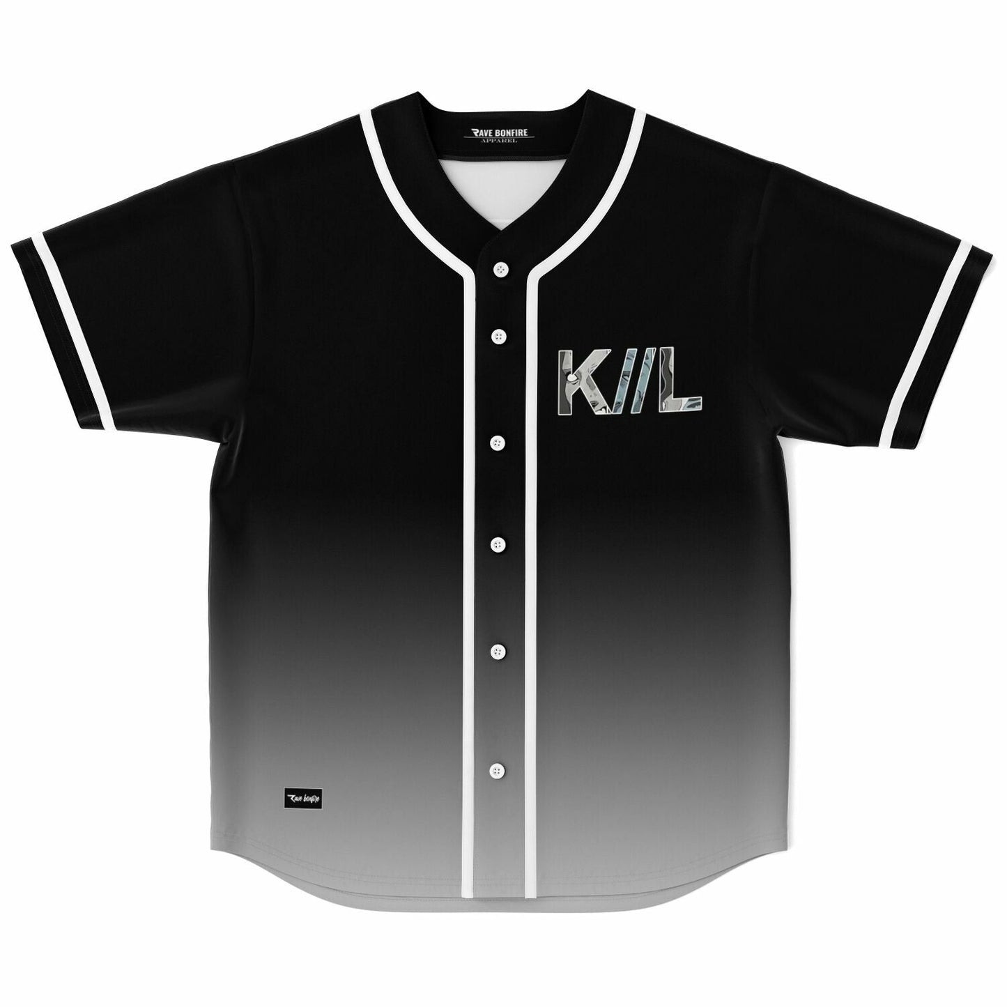 Knocked Loose Black White Chrome Rave Baseball Jersey