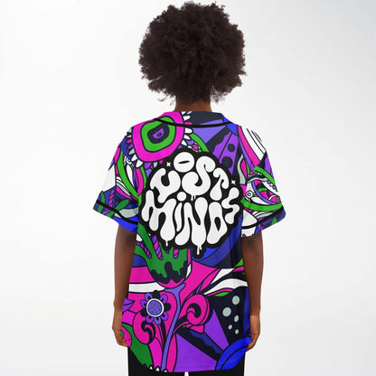 Lost Minds Hot Pink Psychedelic Swirling Rave Baseball Jersey