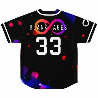 Blank Ages Black Cosmic Dark Starfield Rave Baseball Jersey