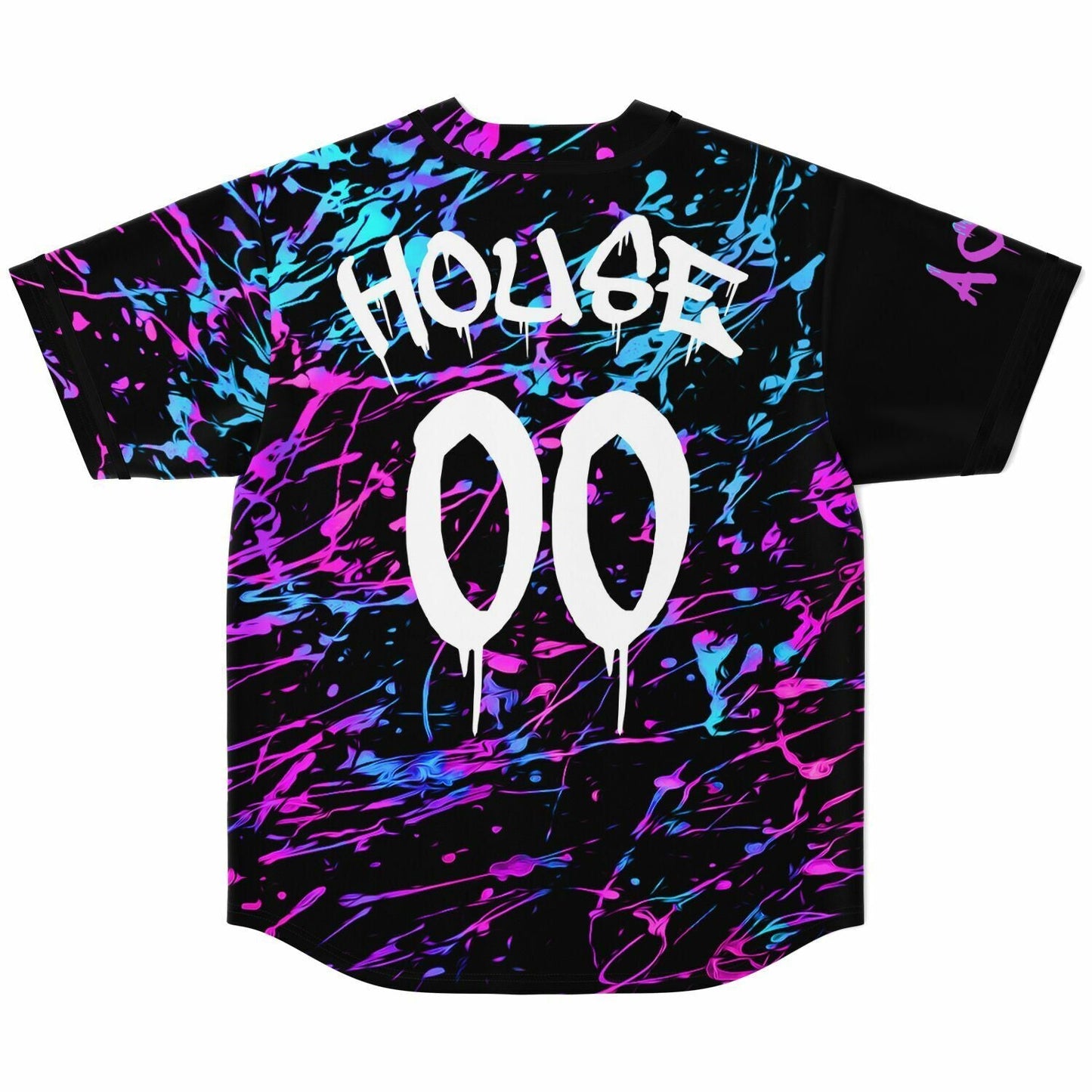 Black Splatter Rave Baseball Jersey