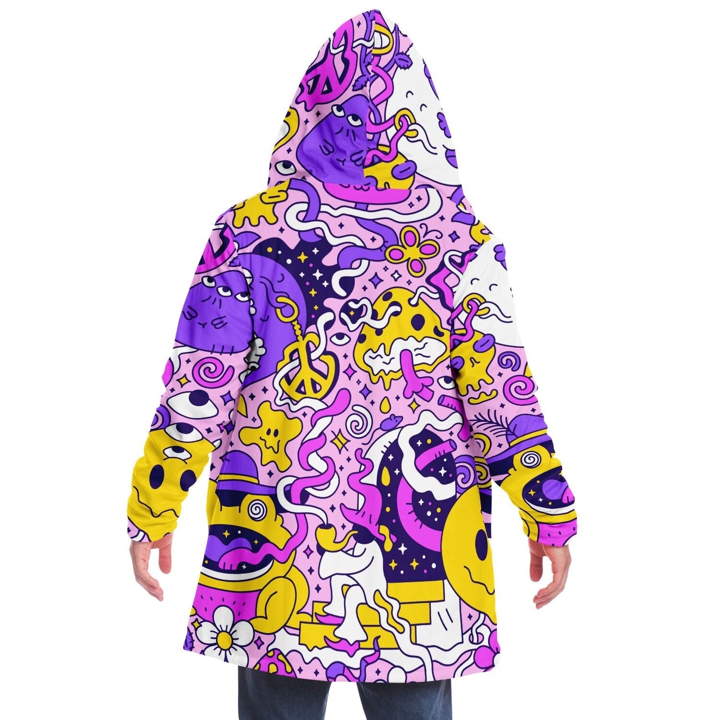 Pastel Pink Dense Cartoon Rave Cloak