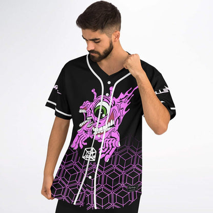 Black Cartoon Melting Rave Baseball Jersey