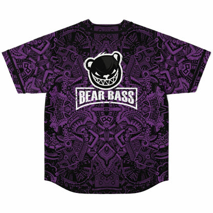 Bear Bass Purple Black Dense Symmetrical Rave Baseball Jersey
