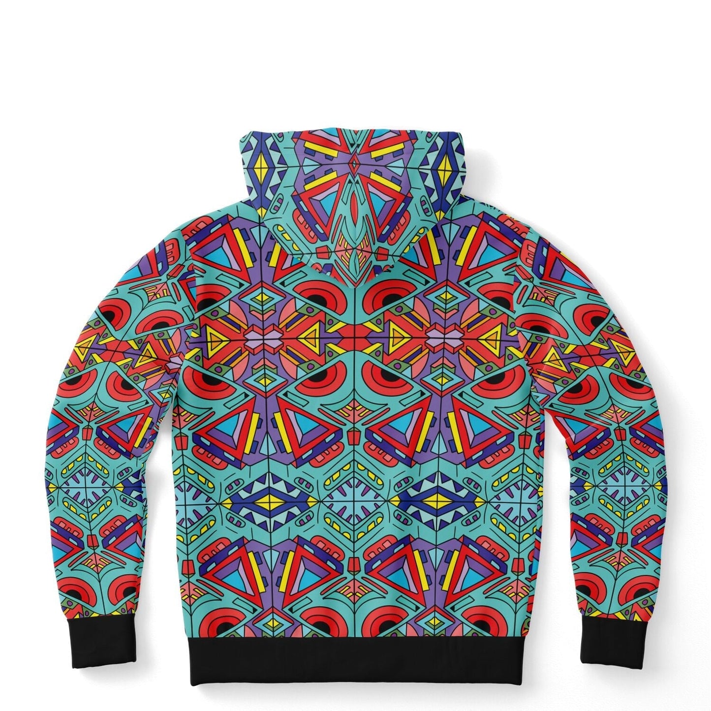 Teal Kaleidoscope Doodle Rave Hoodie