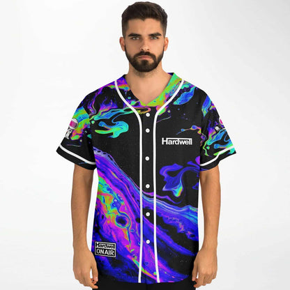 Hardwell Black Holographic Oil Rave Baseball Jersey