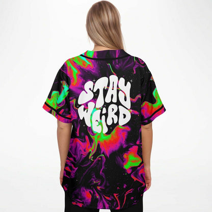 Black Liquid Rave Baseball Jersey