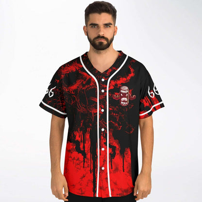 Black Blood Horror Kaiju Rave Baseball Jersey