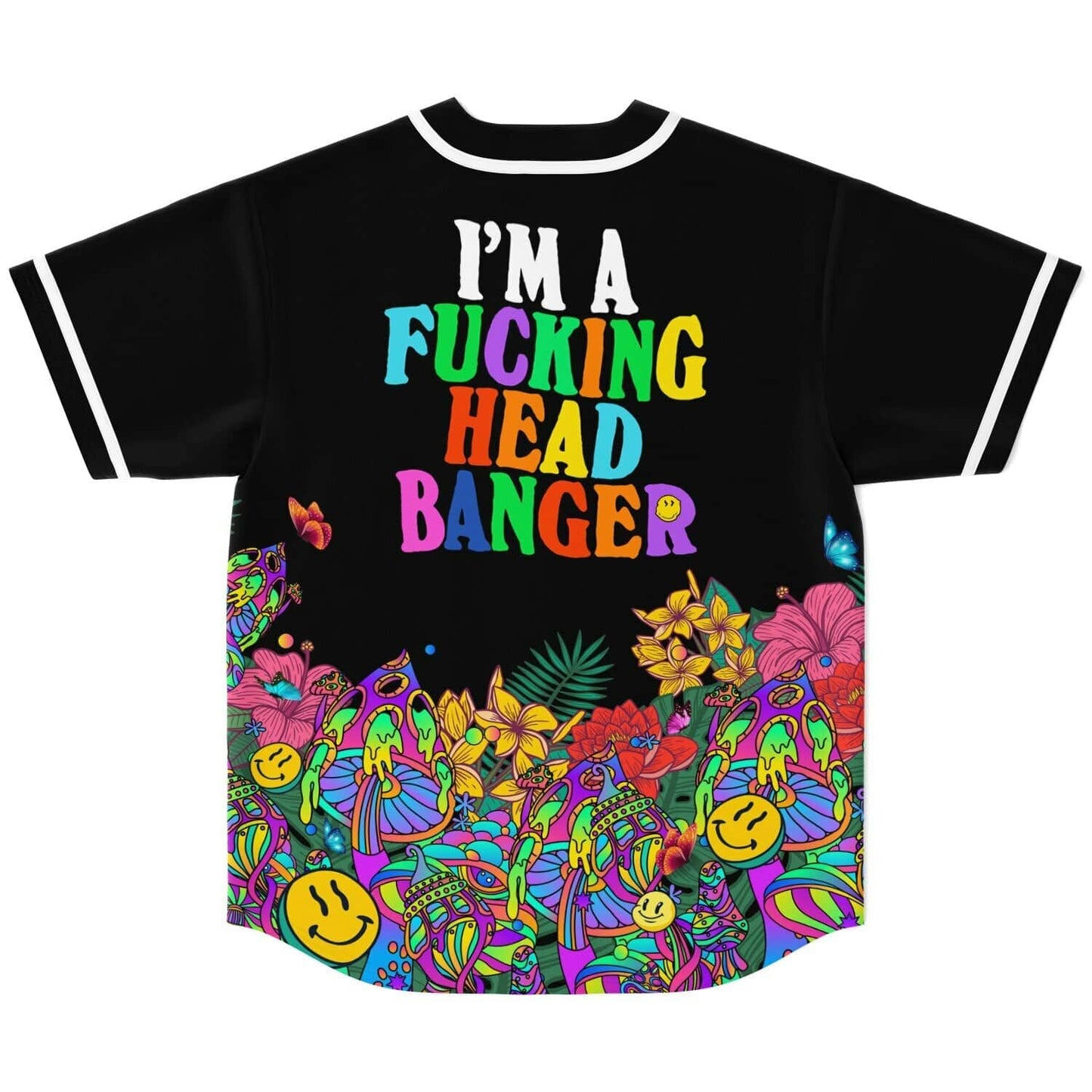 Excision Black Psychedelic Melting Rave Baseball Jersey
