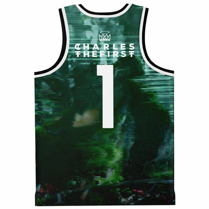 CharlesTheFirst Dark Green Misty Pine Rave Basketball Jersey