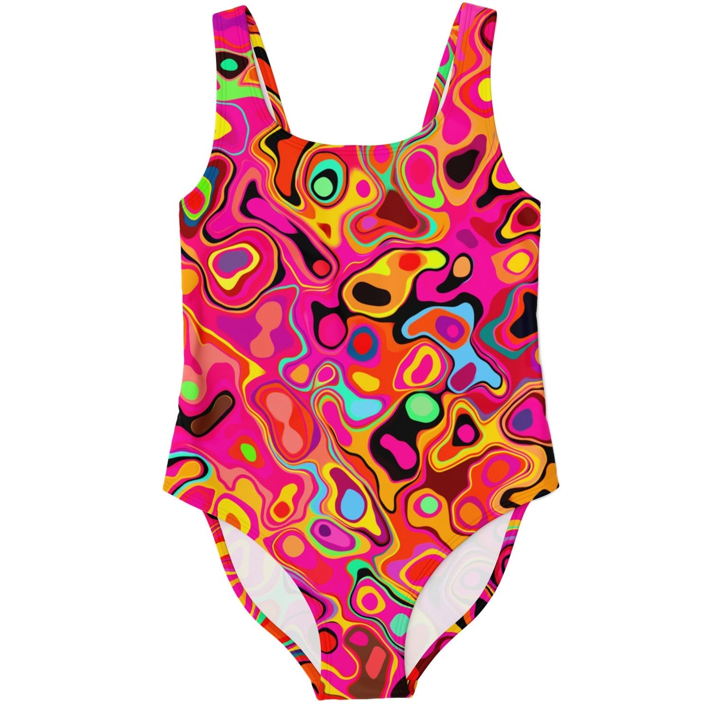 Hot Pink Abstract Psychedelic Rave Swimsuit