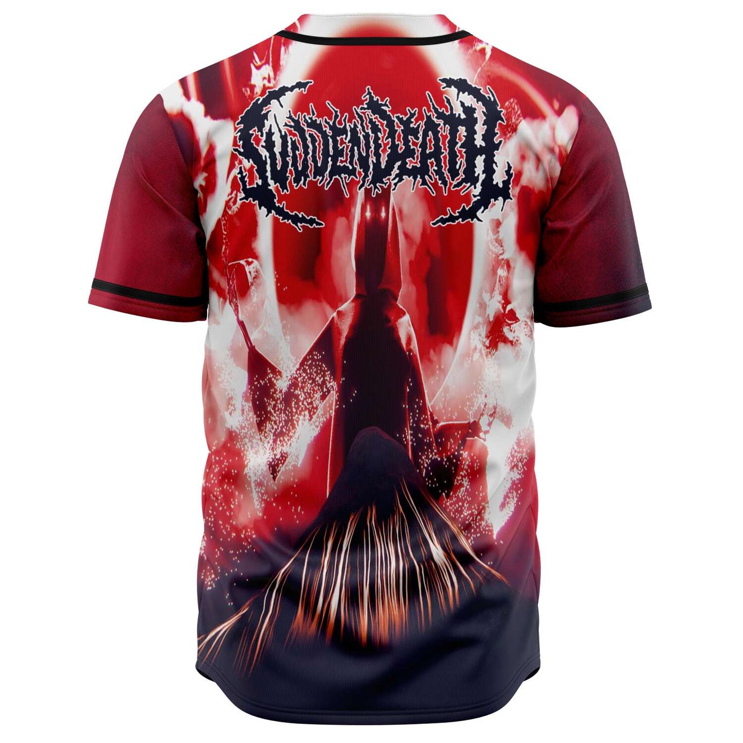 SVDDEN DEATH Deep Red Stormy Haze Rave Baseball Jersey