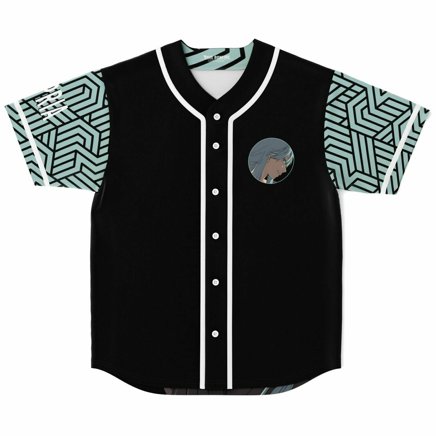 Black Anime Girl Rave Baseball Jersey