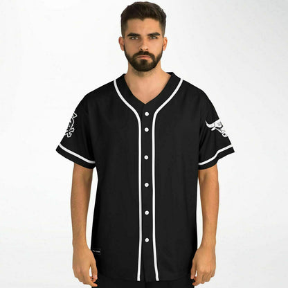 Black White Geometric Rave Baseball Jersey