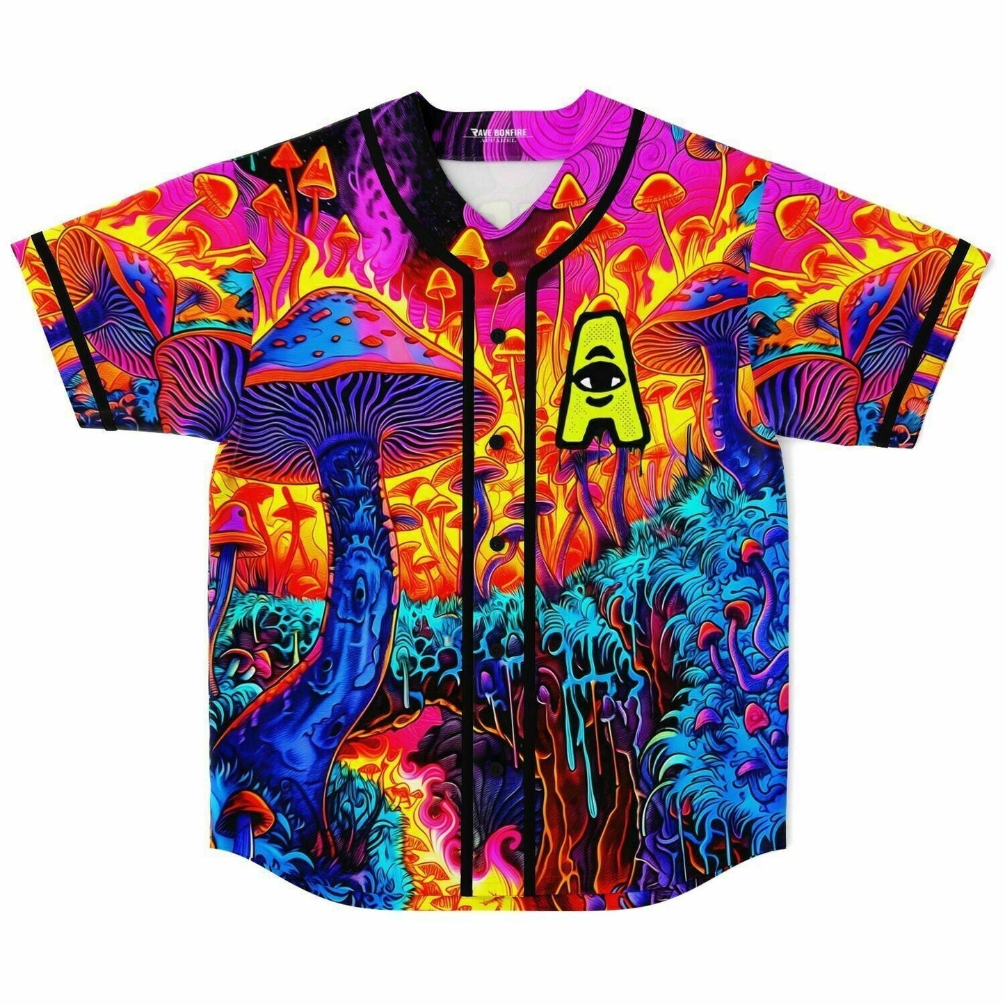Hot Pink Dense Psychedelic Rave Baseball Jersey