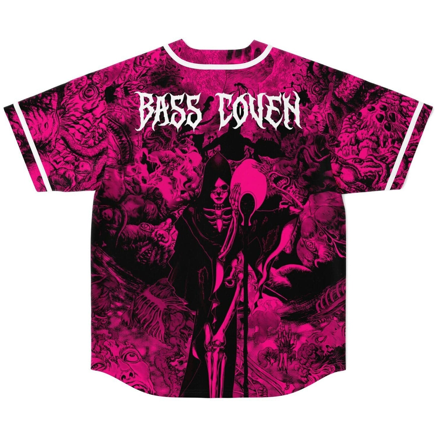 Hot Pink Densely Packed Rave Baseball Jersey