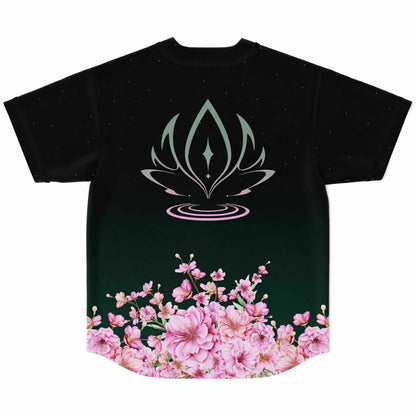 Black Dark Cherry Blossoms Rave Baseball Jersey