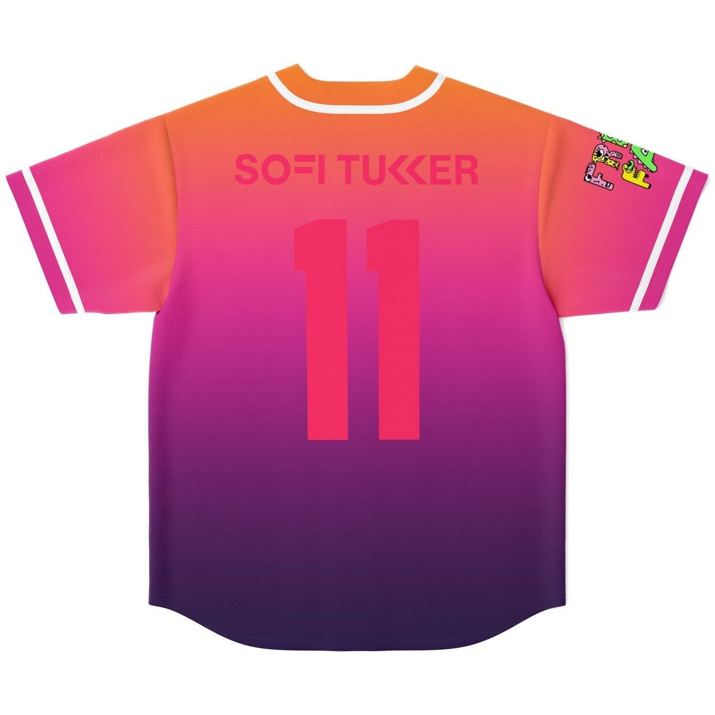 SOFI TUKKER Orange Pink Abstract Chest Rave Baseball Jersey