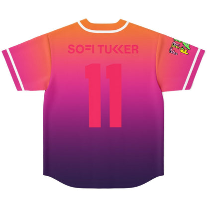 SOFI TUKKER Orange Pink Abstract Chest Rave Baseball Jersey