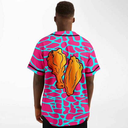 Hot Pink Cartoon Fried Rave Baseball Jersey