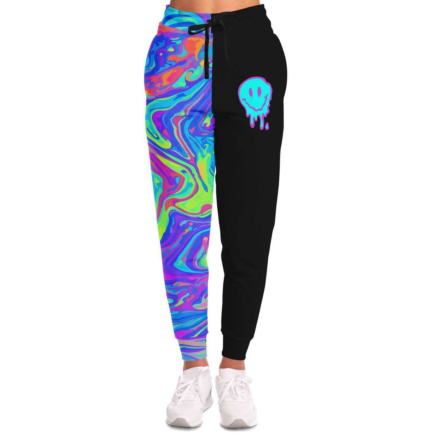 Black Paired Split Rave Joggers