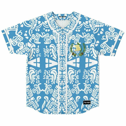 Sky Blue Symmetrical Aztec Rave Baseball Jersey