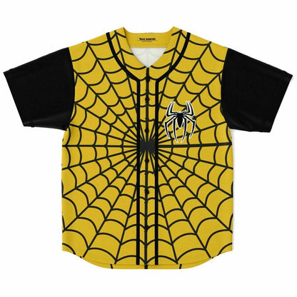 Excision Yellow Spider Web Rave Baseball Jersey
