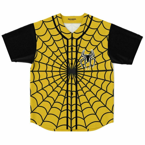 Excision Yellow Spider Web Rave Baseball Jersey