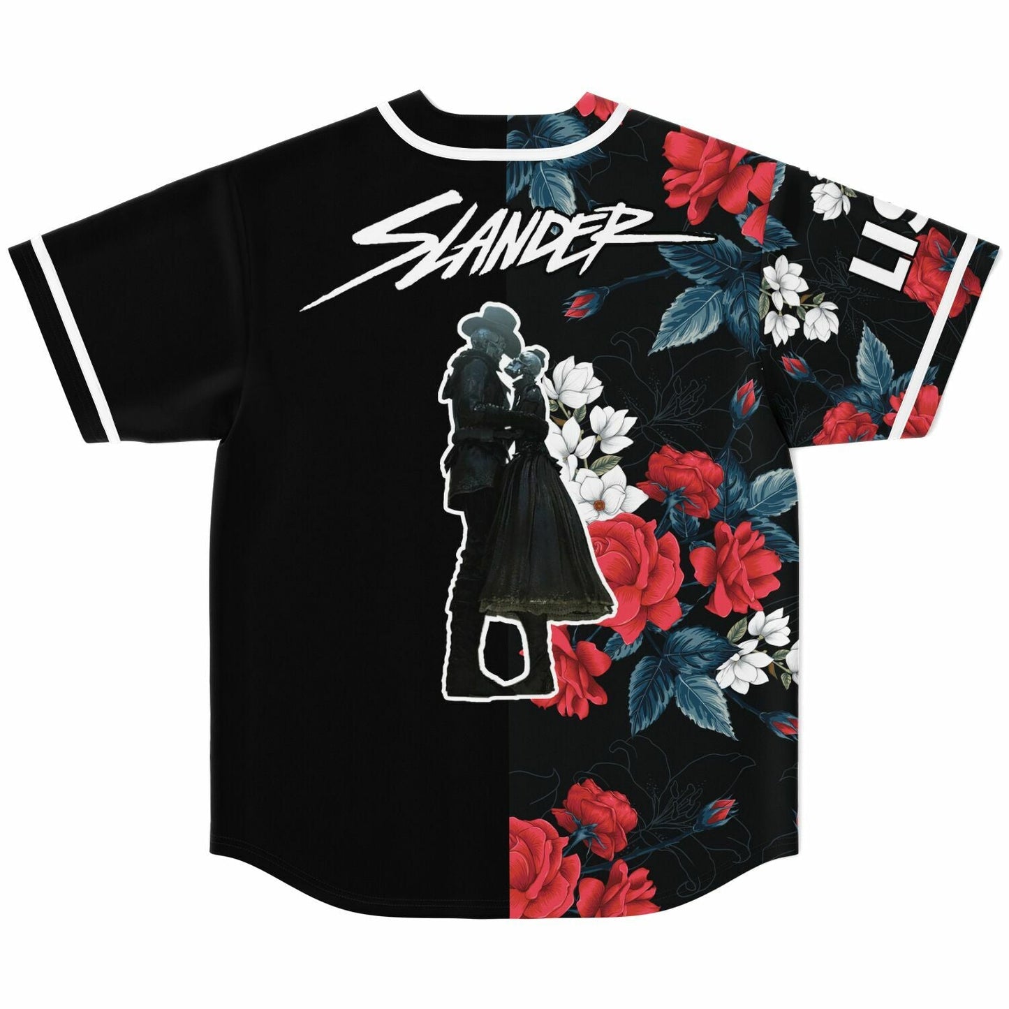 Slander Black Split Rave Baseball Jersey