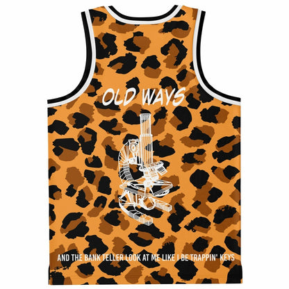 Orange Leopard Rave Basketball Jersey