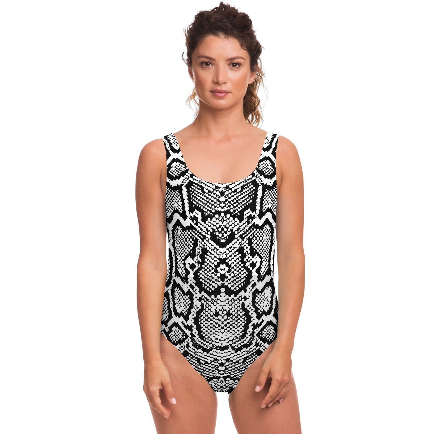 Black White Snakeskin Rave Swimsuit