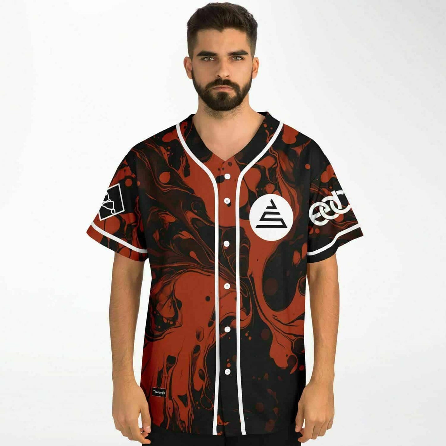 John Summit Burnt Orange Liquid Marble Rave Baseball Jersey