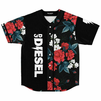 DJ Diesel Black Dark Floral Rave Baseball Jersey