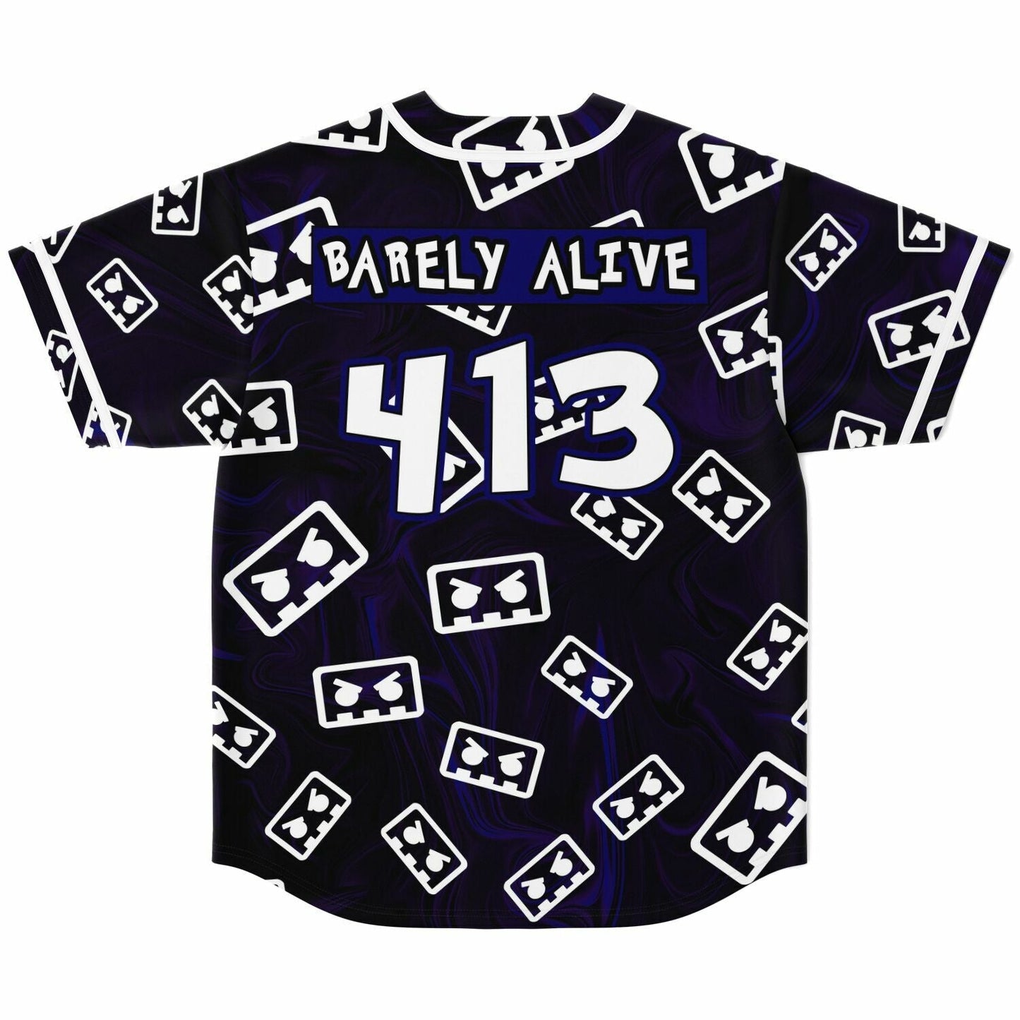 Barely Alive Black Deep Angry Robot Rave Baseball Jersey